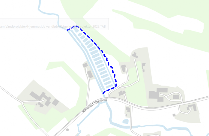 Skitse af projektet ved Mønsted Å